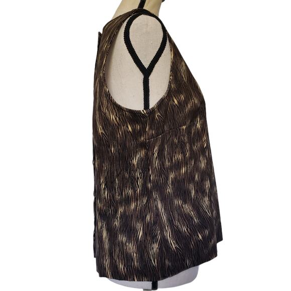 Vintage MHM Melissa Harper Womens Top Size 12 Wood Grain Back Button Goblin - Picture 4 of 10